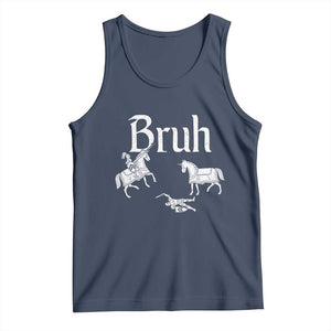 Funny Bruh Medieval Jousting Fallen Knight Graphic Tank Top Sarcastic Renaissance Faire Meme