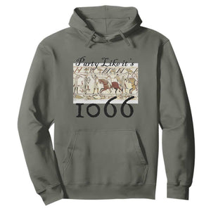 Funny Medieval Humor Battle of Hastings Hoodie Party Like Its 1066 Historic Bayeux Tapestry Graphic