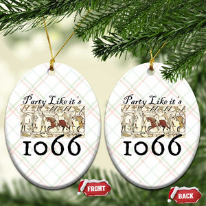 Funny Medieval Humor Battle of Hastings Ceramic Ornament Party Like Its 1066 Historic Bayeux Tapestry Graphic