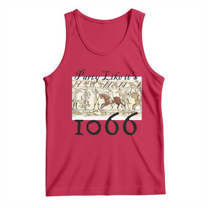 Funny Medieval Humor Battle of Hastings Tank Top Party Like Its 1066 Historic Bayeux Tapestry Graphic
