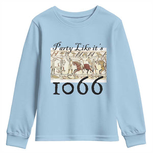 Funny Medieval Humor Battle of Hastings Youth Sweatshirt Party Like Its 1066 Historic Bayeux Tapestry Graphic