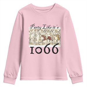 Funny Medieval Humor Battle of Hastings Youth Sweatshirt Party Like Its 1066 Historic Bayeux Tapestry Graphic