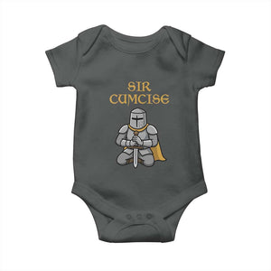 Funny Sir Cumcise Kneeling Knight Graphic Baby Onesie Sarcastic Wordplay Medieval Dark Adult Humor