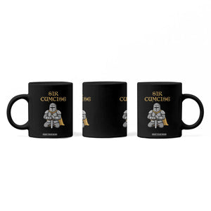 Funny Sir Cumcise Kneeling Knight Graphic Coffee Mug Sarcastic Wordplay Medieval Dark Adult Humor