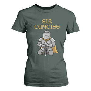 Funny Sir Cumcise Kneeling Knight Graphic T Shirt For Women Sarcastic Wordplay Medieval Dark Adult Humor