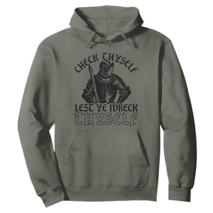 Funny Medieval Hip Hop Old English Parody Hoodie Check Thyself Lest Ye Wreck Thyself