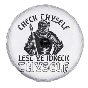 Funny Medieval Hip Hop Old English Parody Spare Tire Cover Check Thyself Lest Ye Wreck Thyself