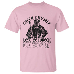 Funny Medieval Hip Hop Old English Parody T Shirt Check Thyself Lest Ye Wreck Thyself