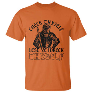 Funny Medieval Hip Hop Old English Parody T Shirt Check Thyself Lest Ye Wreck Thyself