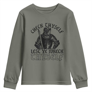 Funny Medieval Hip Hop Old English Parody Youth Sweatshirt Check Thyself Lest Ye Wreck Thyself