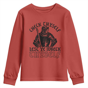 Funny Medieval Hip Hop Old English Parody Youth Sweatshirt Check Thyself Lest Ye Wreck Thyself