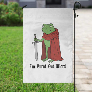 Funny Medieval Frog Knight Fantasy Sword Meme Garden Flag Im Burnt Out Mlord Fantasy Meme