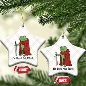 Funny Medieval Frog Knight Fantasy Sword Meme Ceramic Ornament Im Burnt Out Mlord Fantasy Meme