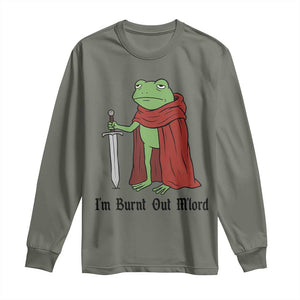 Funny Medieval Frog Knight Fantasy Sword Meme Long Sleeve Shirt Im Burnt Out Mlord Fantasy Meme