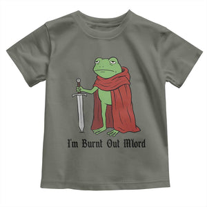 Funny Medieval Frog Knight Fantasy Sword Meme Toddler T Shirt Im Burnt Out Mlord Fantasy Meme