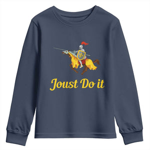 Funny Joust Do It Medieval Knight Horse Graphic Youth Sweatshirt Jousting Renaissance Faire Parody