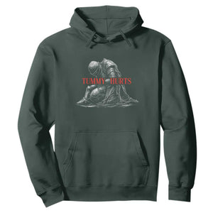 Funny Tummy Hurts Knight Graphic Hoodie Warrior Medieval Sarcastic Dark Fantasy Slumped Renaissance Meme