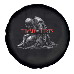 Funny Tummy Hurts Knight Graphic Spare Tire Cover Warrior Medieval Sarcastic Dark Fantasy Slumped Renaissance Meme