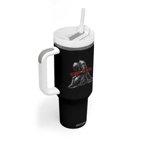 Funny Tummy Hurts Knight Graphic Tumbler With Handle Warrior Medieval Sarcastic Dark Fantasy Slumped Renaissance Meme
