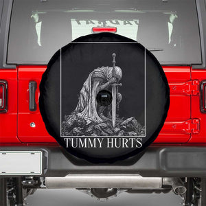 Dramatic Tummy Hurts Kneeling Knight Graphic Spare Tire Cover Funny Medieval Sarcastic Renaissance Fantasy Meme