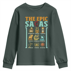 The Epic Sagas Ancient Greek Mythology Graphic Youth Sweatshirt Odysseus Journey Odyssey History Lover Gift