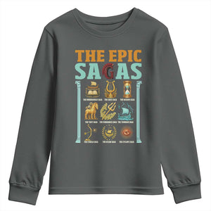 The Epic Sagas Ancient Greek Mythology Graphic Youth Sweatshirt Odysseus Journey Odyssey History Lover Gift