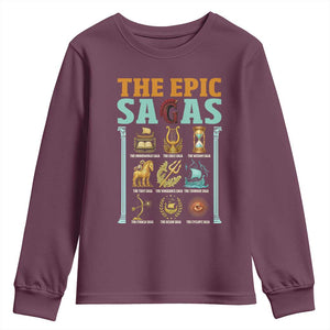 The Epic Sagas Ancient Greek Mythology Graphic Youth Sweatshirt Odysseus Journey Odyssey History Lover Gift