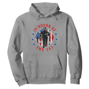 Firefighter Memorial In Honor Of The 343 Maltese Cross Graphic Hoodie Patriotic 9 11 Memorial Tribute TS02 Sport Gray Print Your Wear