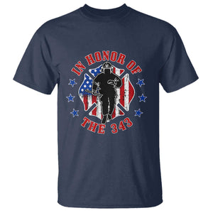 Firefighter Memorial In Honor Of The 343 Maltese Cross Graphic T Shirt Patriotic 9 11 Memorial Tribute TS02 Navy Print Your Wear