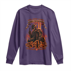 Firefighter Memorial Honor Service Sacrifice 343 Long Sleeve Shirt In Memory Of Fallen Brothers Patriotic 9 11 Tribute TS02 Purple Print Your Wear