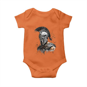 Ancient Spartan Warrior Watercolor Splatter Graphic Baby Onesie Greek Mythology Enthusiast History Gift