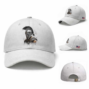 Ancient Spartan Warrior Watercolor Splatter Graphic Baseball Cap Greek Mythology Enthusiast History Gift