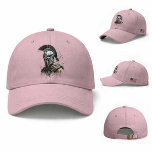 Ancient Spartan Warrior Watercolor Splatter Graphic Baseball Cap Greek Mythology Enthusiast History Gift