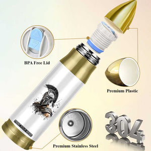 Ancient Spartan Warrior Watercolor Splatter Graphic Bullet Tumbler Greek Mythology Enthusiast History Gift