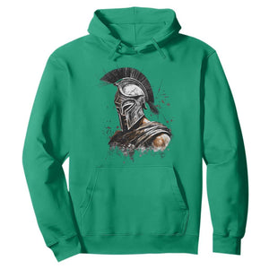 Ancient Spartan Warrior Watercolor Splatter Graphic Hoodie Greek Mythology Enthusiast History Gift