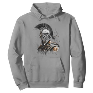 Ancient Spartan Warrior Watercolor Splatter Graphic Hoodie Greek Mythology Enthusiast History Gift