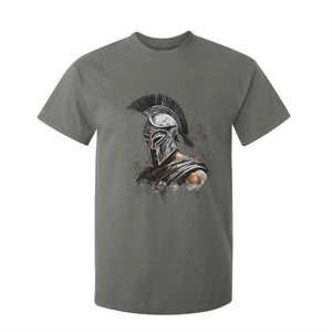 Ancient Spartan Warrior Watercolor Splatter Graphic T Shirt For Kid Greek Mythology Enthusiast History Gift