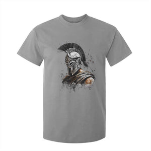 Ancient Spartan Warrior Watercolor Splatter Graphic T Shirt For Kid Greek Mythology Enthusiast History Gift