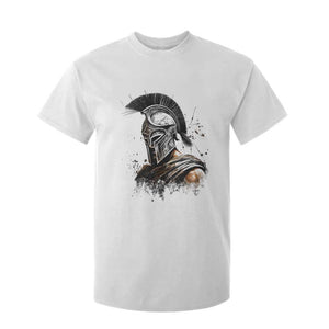 Ancient Spartan Warrior Watercolor Splatter Graphic T Shirt For Kid Greek Mythology Enthusiast History Gift
