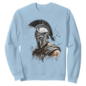 Ancient Spartan Warrior Watercolor Splatter Graphic Sweatshirt Greek Mythology Enthusiast History Gift