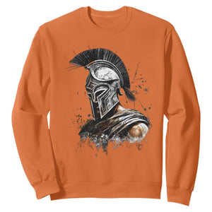 Ancient Spartan Warrior Watercolor Splatter Graphic Sweatshirt Greek Mythology Enthusiast History Gift