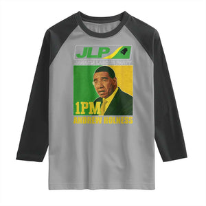 1PM Andrew Holness JPL Supporter Raglan Shirt Jamaica Labor Party Jamaican Political Pride TS02 Sport Gray Black Print Your Wear
