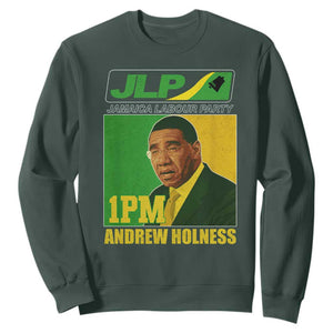 1PM Andrew Holness JPL Supporter Sweatshirt Jamaica Labor Party Jamaican Political Pride TS02 Dark Forest Green Print Your Wear