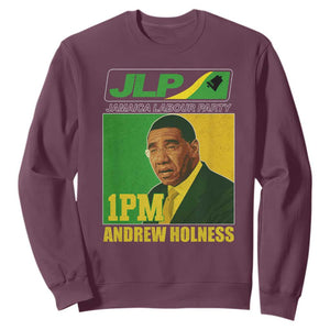 1PM Andrew Holness JPL Supporter Sweatshirt Jamaica Labor Party Jamaican Political Pride TS02 Maroon Print Your Wear