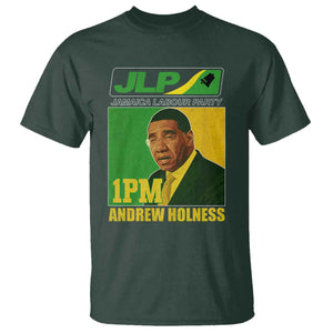 1PM Andrew Holness JPL Supporter T Shirt Jamaica Labor Party Jamaican Political Pride TS02 Dark Forest Green Print Your Wear