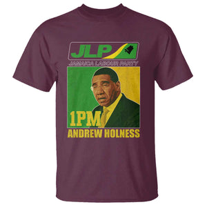 1PM Andrew Holness JPL Supporter T Shirt Jamaica Labor Party Jamaican Political Pride TS02 Maroon Print Your Wear