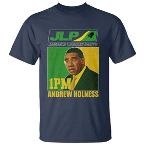 1PM Andrew Holness JPL Supporter T Shirt Jamaica Labor Party Jamaican Political Pride TS02 Navy Print Your Wear