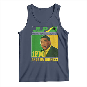 1PM Andrew Holness JPL Supporter Tank Top Jamaica Labor Party Jamaican Political Pride TS02 Navy Print Your Wear