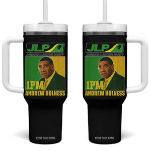 1PM Andrew Holness JPL Supporter Tumbler With Handle Jamaica Labor Party Jamaican Political Pride TS02 One Size: 40 oz Black Print Your Wear