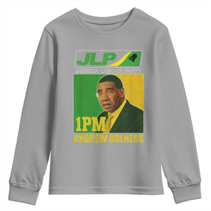 1PM Andrew Holness JPL Supporter Youth Sweatshirt Jamaica Labor Party Jamaican Political Pride TS02 Sport Gray Print Your Wear